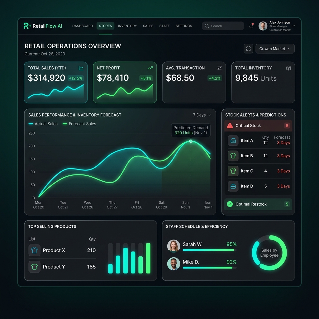 RetailFlow AI dashboard